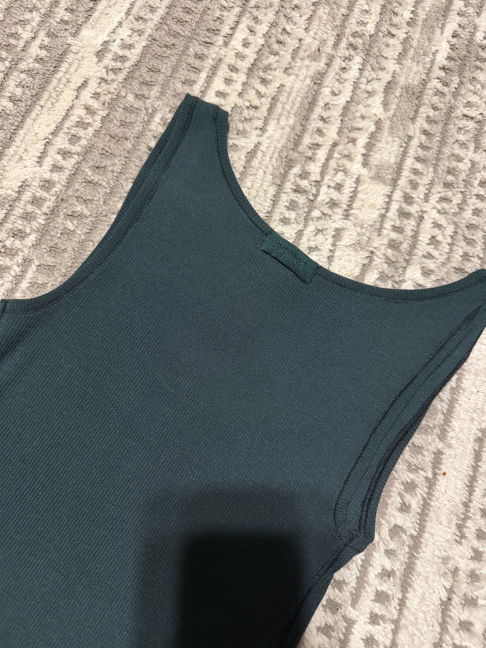 SKIMS Ribbed Tank Top in Deep Teal - Picture 4 of 4